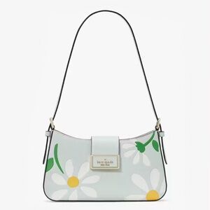 ♠️Kate Spade Reegan Daisies Day Tripper Saffiano Shoulder Bag, Crystal Blue NWT